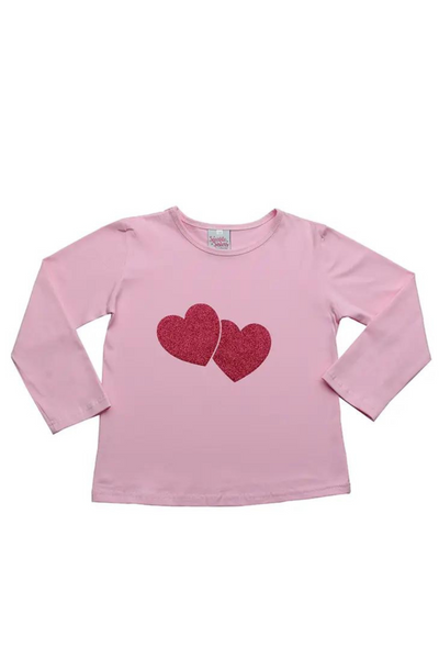 (Infant) T-Shirt Sparkle Doolittle Pink Heart Long Sleeve - Dottie – Sisters Double