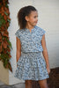 Pleat. - Blue Floral Drew Dress