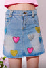 Lola And The Boys - Sparkle Heart Denim Skirt