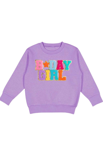 Sweet Wink - Birthday Girl Patch Sweatshirt - Lavander