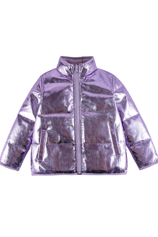 Calonie - Jo Purple Metallic Down Puffer Jacket