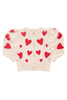 Pink Chicken - Cream & Red Hearts Constance Sweater