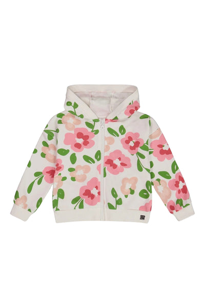 Deux Par Deux - Floral Print French Terry Hoodie