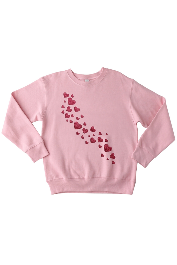 Dark Pink Falling Hearts Sweatshirt