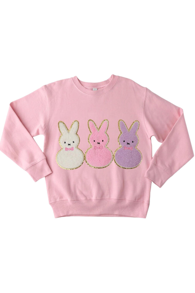 Chenille Bunny Trio Sweatshirt