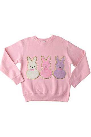 Chenille Bunny Trio Sweatshirt