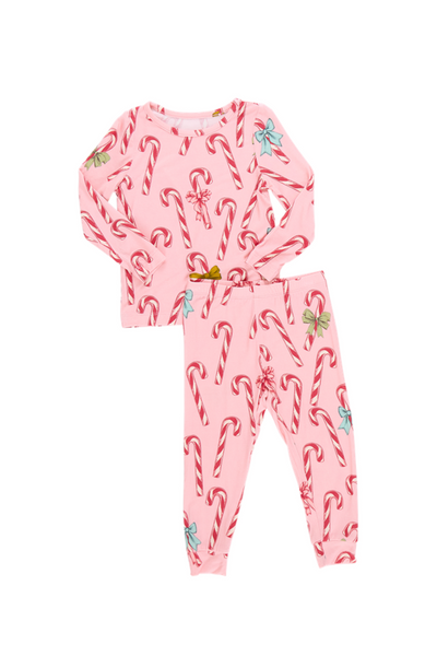 Pink Chicken - Pink Candy Cane Lane Bamboo Pajama Set