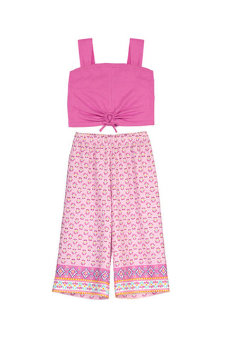 Pink Printed Trouser Set