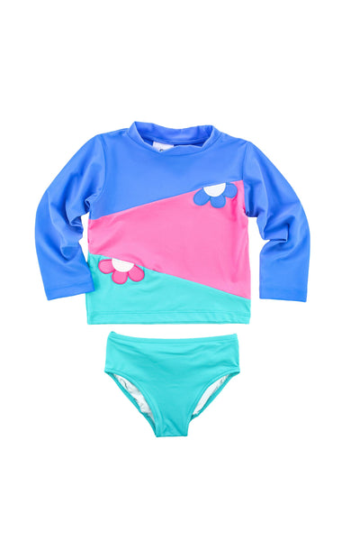 Florence Eiseman - Flowers Colorblock Rash Guard Tankini Set