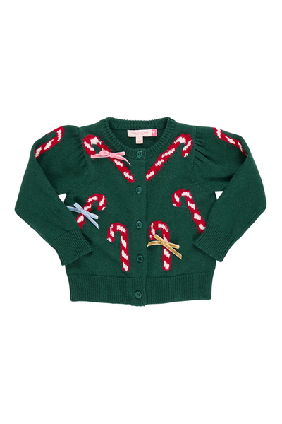 Pink Chicken - Green Candy Cane Bows Constance Sweater