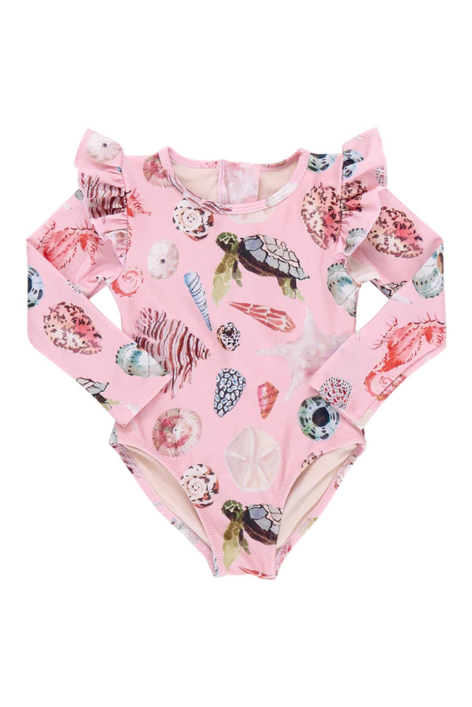 Pink Chicken - Pink Watercolor Shells Rachel Swimsuit