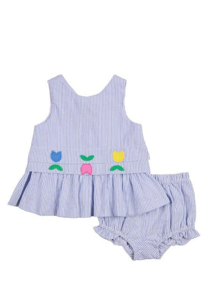 Florence Eiseman - Tulip Seersucker Dress & Bloomer Set