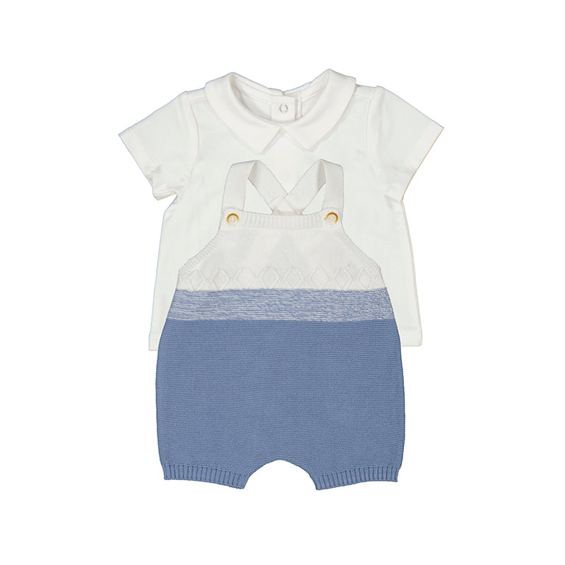 Knit Dungarees Set Riviera