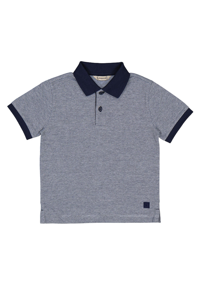 Mini Navy Stripe Short Sleeve Polo