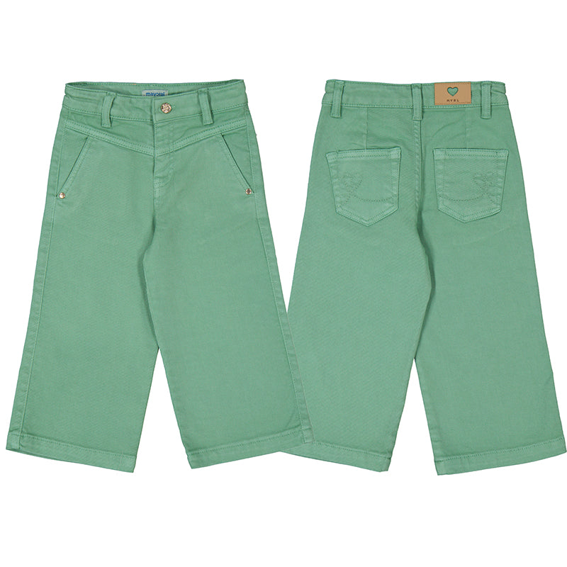 Wide Leg Capri Twill Pants Mint