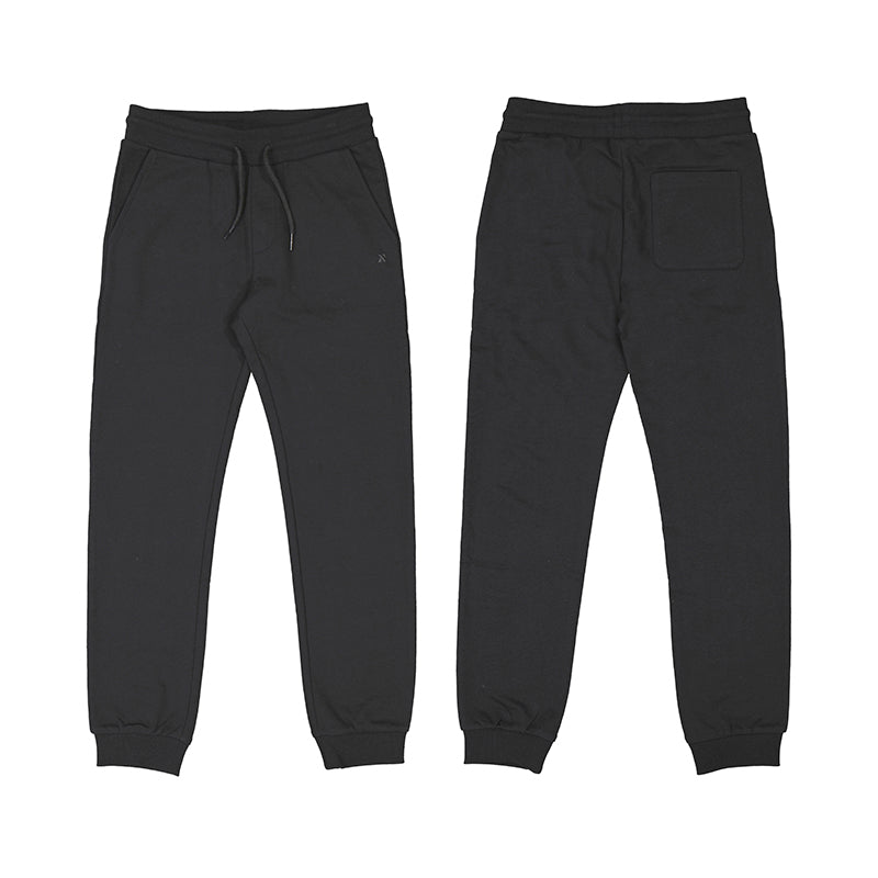 Basic Cuffed Fleece Trousers Black