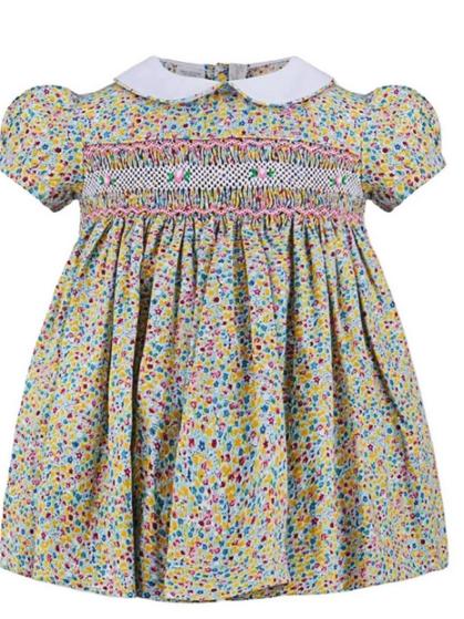 Green Sunshine Floral Baby Dress