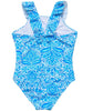 Snapper Rock - Santorini Blue Ruffle Shoulder Swim Suit