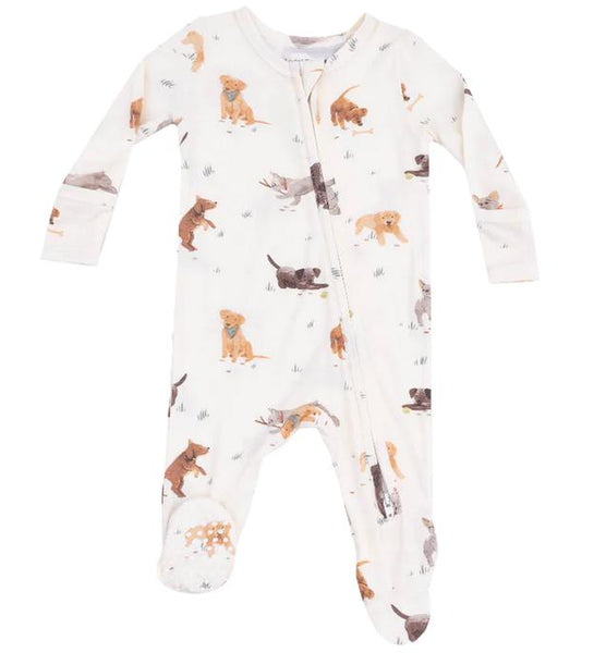 Angel Dear - Watercolor Puppies 2 Way Zip Footie