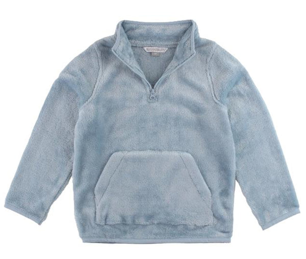 Ruffle Butts - Slate Blue Fleece Quarter Zip Pullover