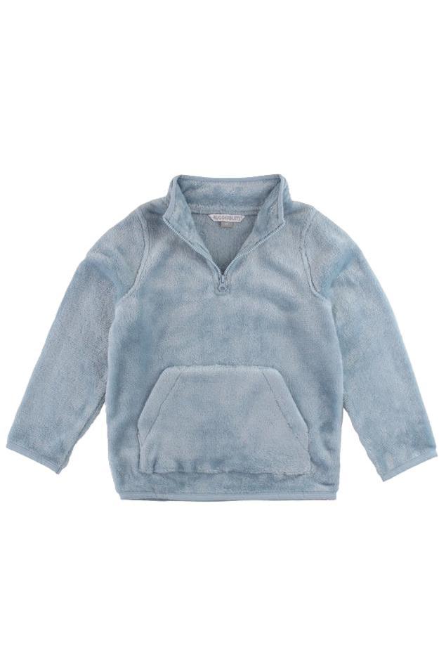 Ruffle Butts - Slate Blue Fleece Quarter Zip Pullover