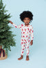 Pink Chicken - Blue Vintage Santas Bamboo Romper