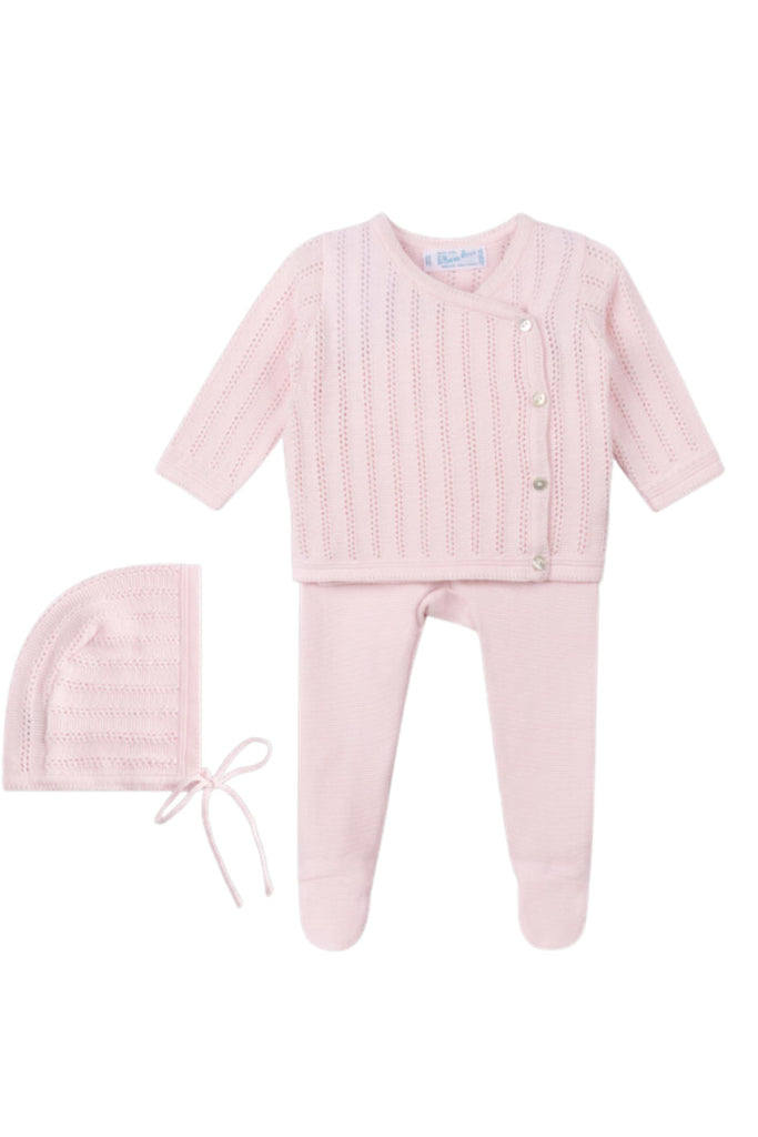 Feltman Brothers - Pink Pointelle Wrap Knit Set