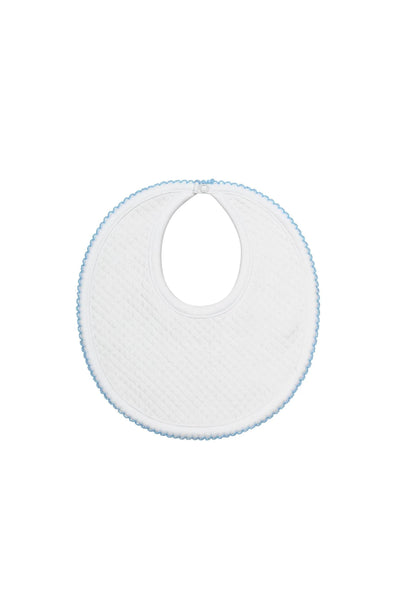 White Milano Bib With Blue Trim