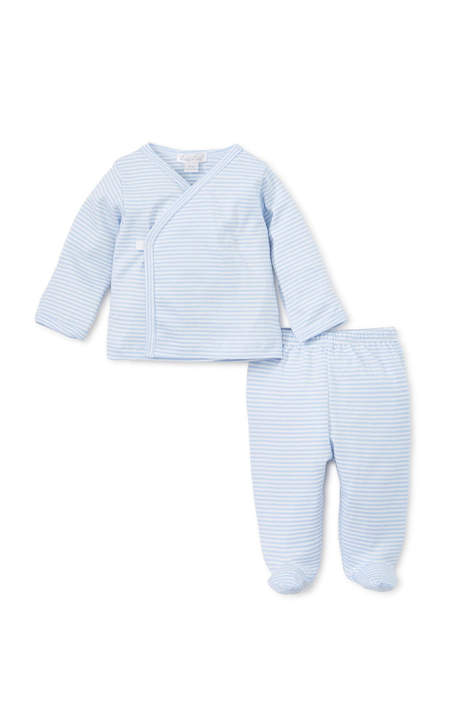 Cross Tee Footed Pant Set - Light Blue