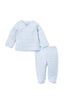 Cross Tee Footed Pant Set - Light Blue