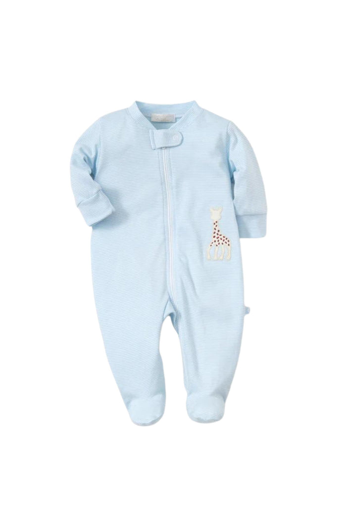 Kissy Kissy - Sophie La Girafe Stripe Zip Front Footie - Blue