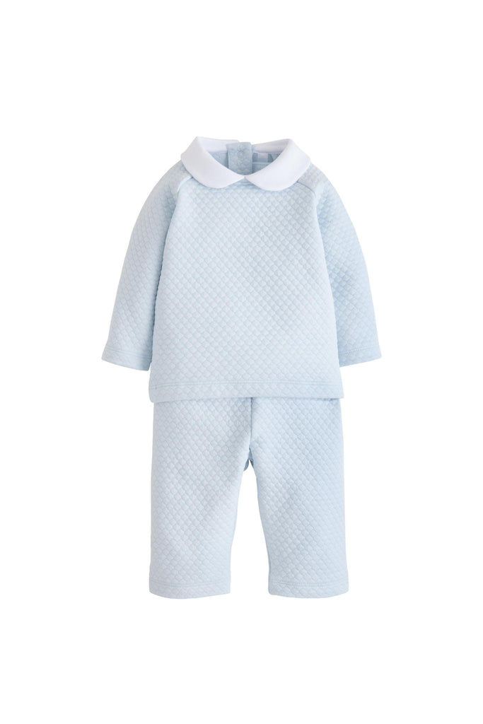 Little English - Blue Quilted Pant Set