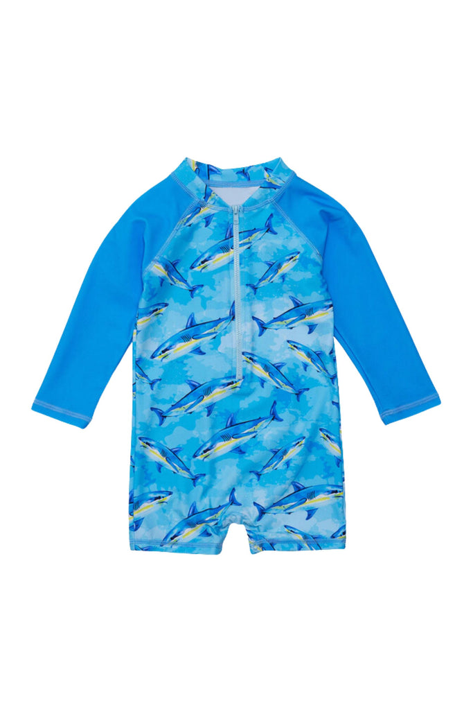 Snapper Rock - Jawsome Waves Long Sleeve Sunsuit