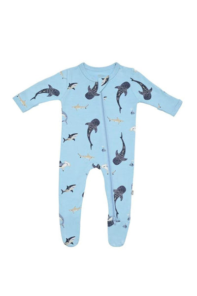 Kyte Baby - Stream Shark Zippered Footie