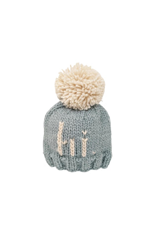 Huggalugs - "Hi" Knit Beanie - Blue