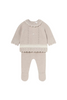 Walnut Tricot Sweater & Footed Pant Set