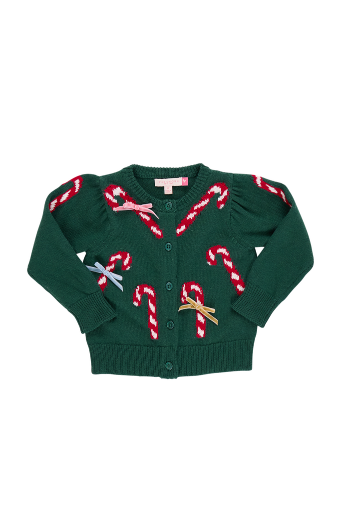 Pink Chicken - Green Candy Cane Bows Constance Sweater