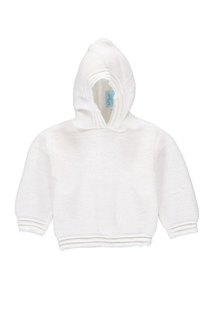 White Zip Back Hooded Sweater