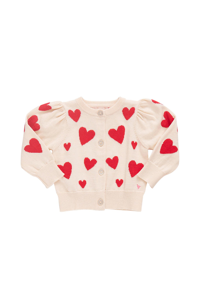 Pink Chicken - Cream & Red Hearts Constance Sweater