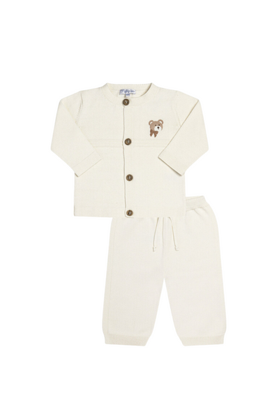 Ivory Bear Knit Set