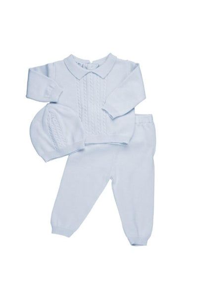 Feltman Brothers - Blue 2 Piece Knit Set with Hat