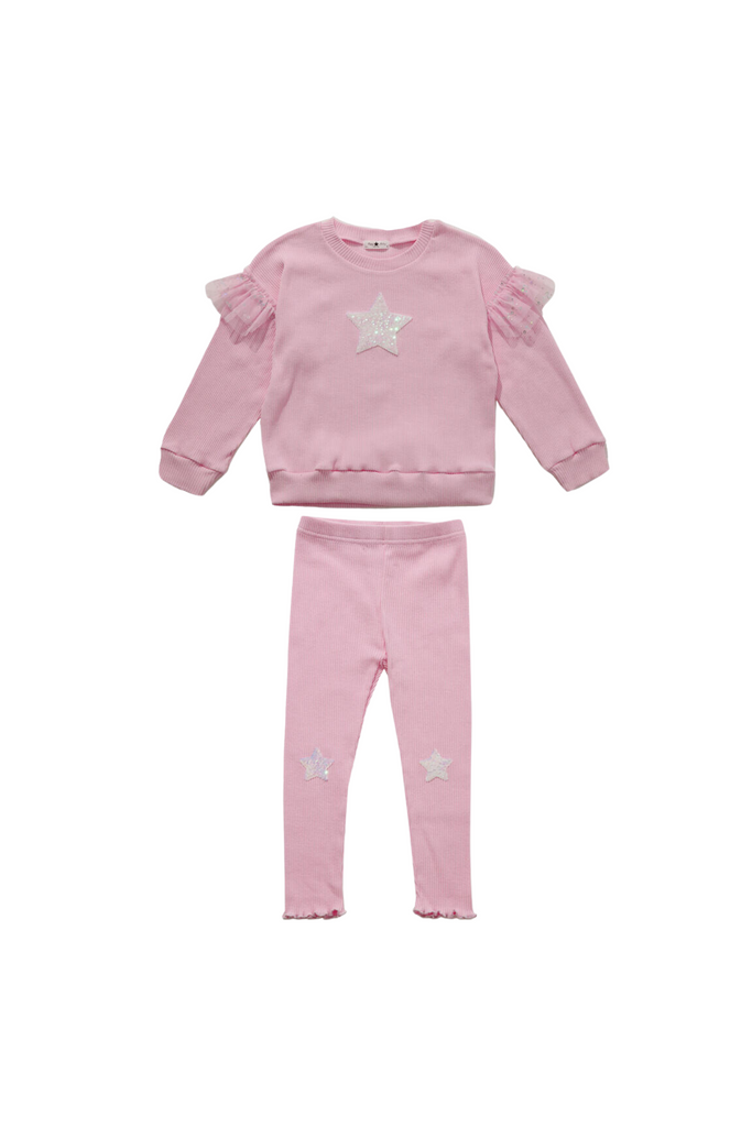 Petite Hailey - Pink Star Sweatshirt Set