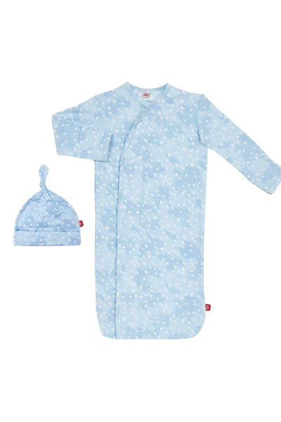 Magnetic Doeskin Gown Set - Blue