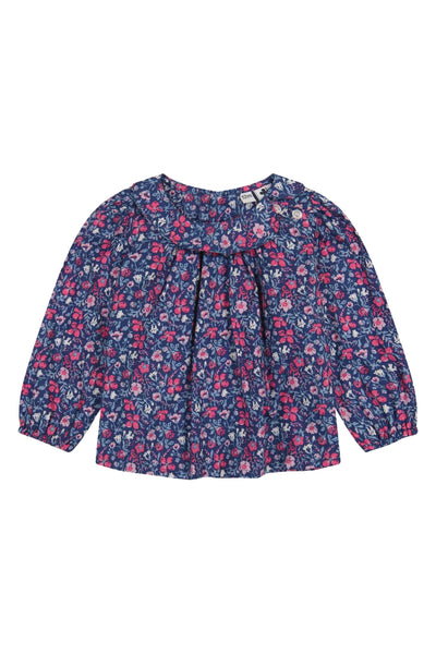 Busy Bees - Pink Navy Floral Sadie Blouse