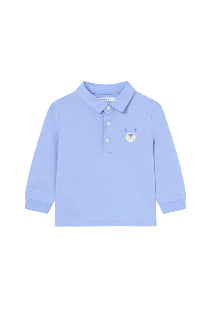 Blue Bear Applique Polo Shirt