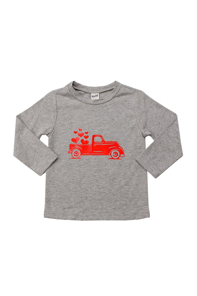 Gray Love Truck Long Sleeve T-Shirt