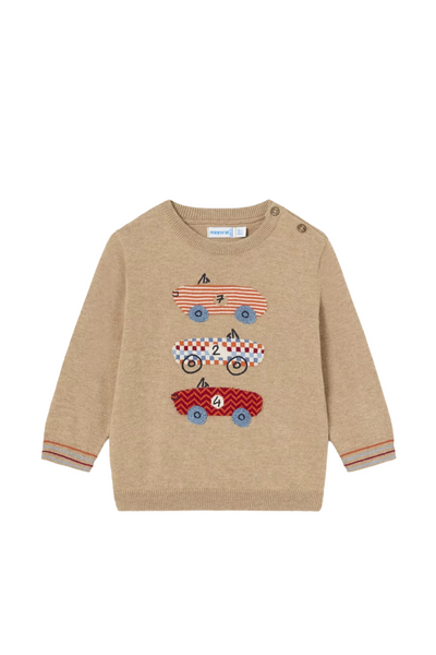 Sand Race Cars Embroidered Sweater