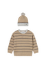 Sand Striped Sweater & Hat Set