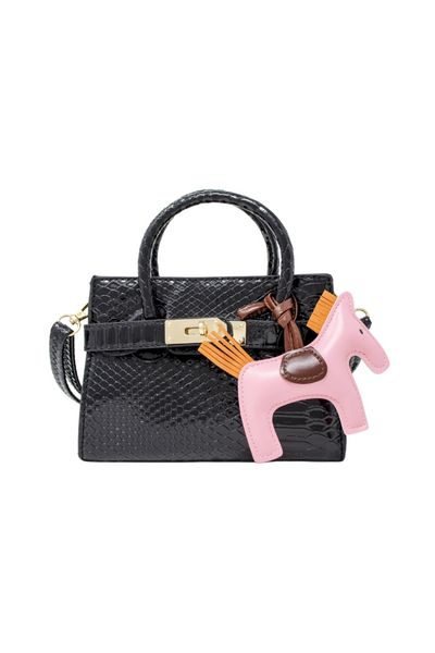 Black Crocodile Pony Handbag