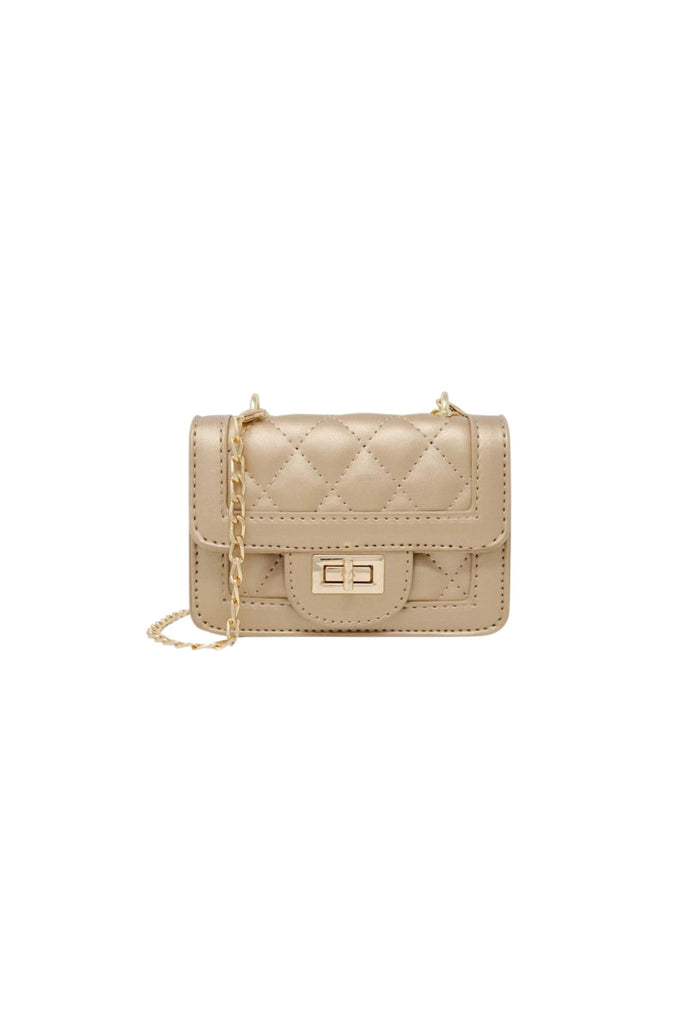 Tiny Classic Quilted Mini Purse - Gold